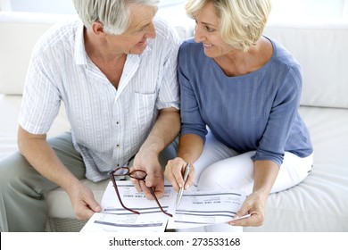 Senior Couple Doing Home Finances