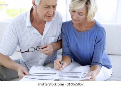 Senior Couple Doing Home Finances