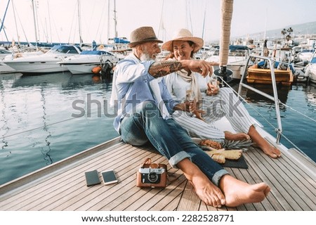 Image, Stock Photo Senior couple in a carpentry