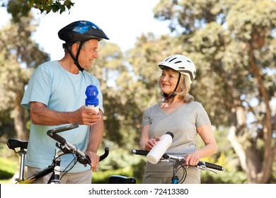 Senior Couple Drinking Water