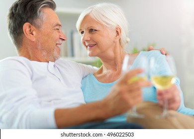 Senior Couple Drinking Wine
