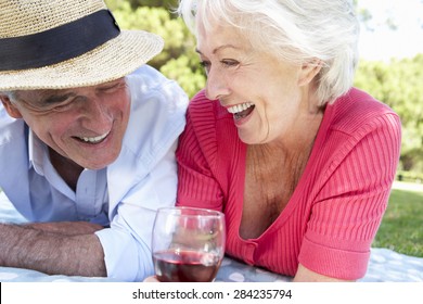 Senior Couple Enjoying Picnic Together