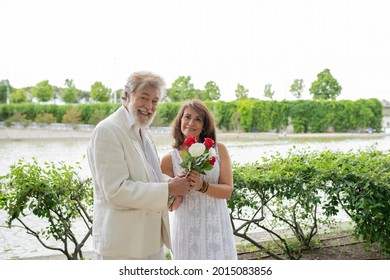 Senior Couple Getting Married Outdoors