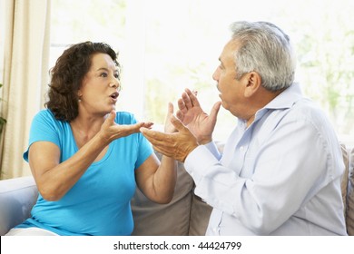 Senior Couple Having Argument At Home