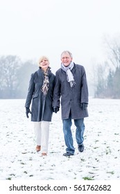 Senior Couple Having Walk In Winter