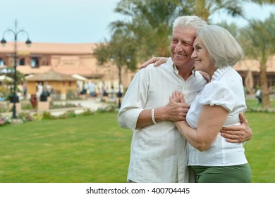 Senior Couple  At Hotel Resort