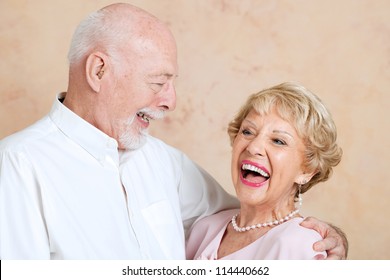 Senior couple in love, still make each other laugh.