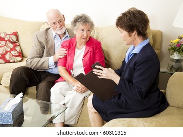 Senior Couple Meets With A Marriage Counselor.