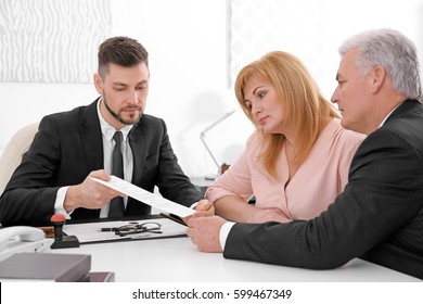 Senior Couple At Notary Public Office