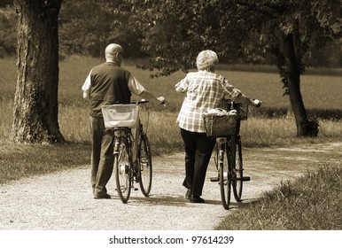 senior couple outdoors