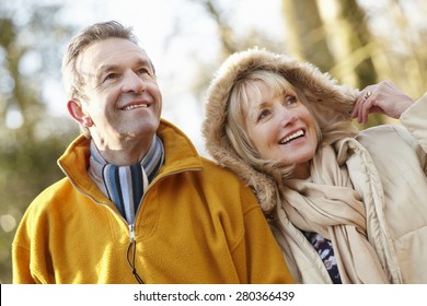 Senior Couple Outdoors In Winter