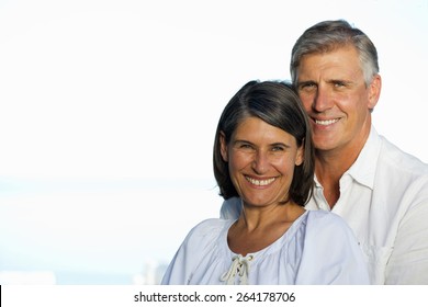 Senior Couple Over White Background.