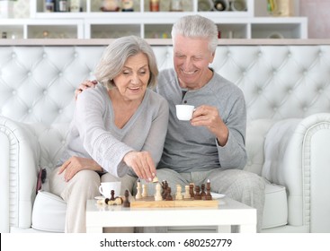 Senior Couple Playing Chess