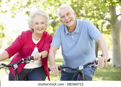 Senior Couple Riding Bikes