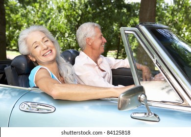 Senior Couple In Sports Car