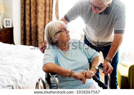 Senior couple taking care of each other