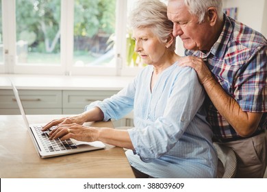 Senior Couple Using Laptop At Home