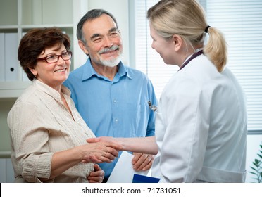 senior couple visiting a doctor