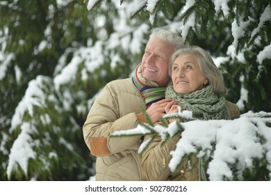 Senior Couple At Winter Outdoors