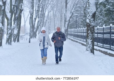 Senior Couple At Winter Outdoors