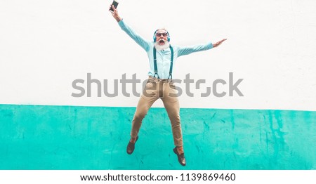 Similar – Image, Stock Photo jump Lifestyle Joy