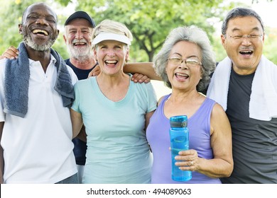 Senior Group Friends Exercise Relax Concept - Shutterstock ID 494089063