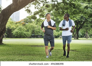 Senior Group Friends Exercise Relax Concept