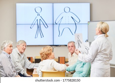 Senior Group In The Seminar For Nutritional Counseling In An Adult Education Center