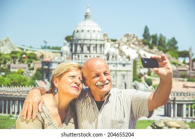 Senior Happy Couple Taking A Selfie