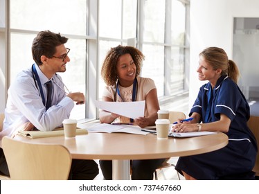 Senior Healthcare Consultation In A Meeting Room, Close Up