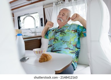 Senior In His Van During Holidays