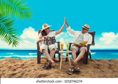 Senior Indian/Asian Couple At Beach