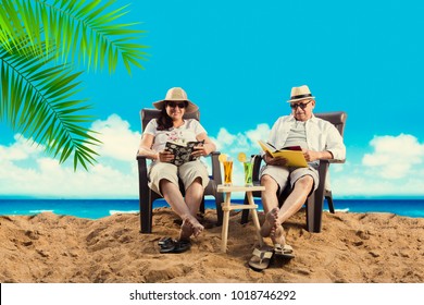 Senior Indian/Asian Couple At Beach