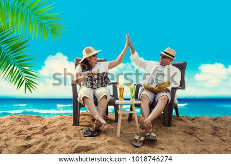 Senior Indian/Asian couple at beach