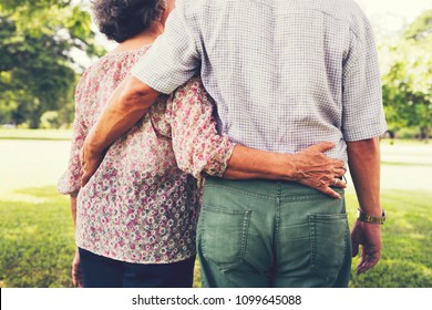 Senior Japanese Couple In The Park