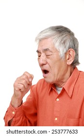 Senior Japanese Man Coughing