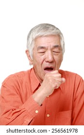 Senior Japanese Man Coughing