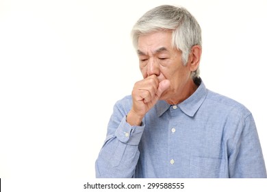 Senior Japanese Man Coughing