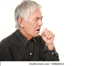 Senior Japanese Man Coughing