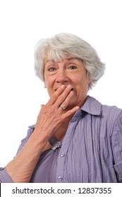 Senior Lady Showing Surprise Isolated On Stock Photo 12837355 ...