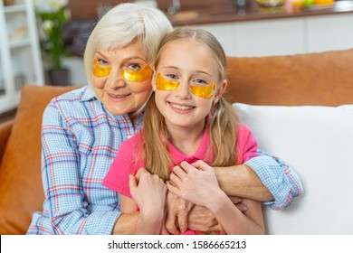 Senior Lady And A Young Girl Wearing Under Eye Patches