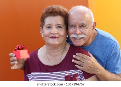 Senior Latin couple during the holidays