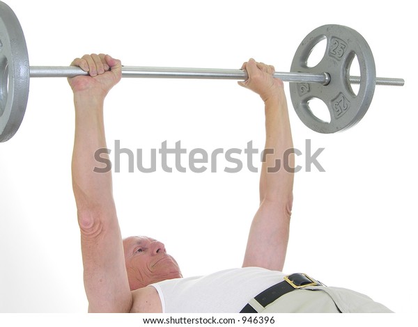 Senior Lifting Weights Bench Press Stock Photo Edit Now 946396