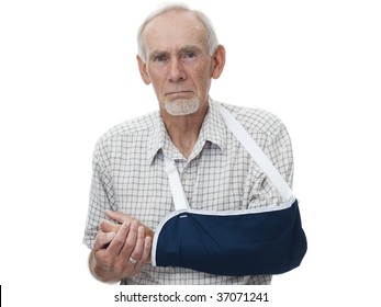 Senior Man With Arm In Sling