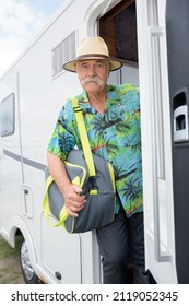 Senior Man In Camper Van