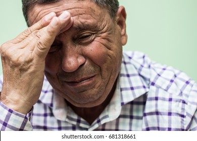 Senior man crying