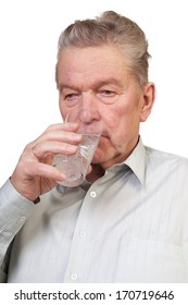 Senior Man Drinking Water.