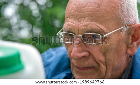 senior in the beer garden