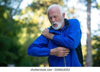 Senior Man Has Shoulder Pain