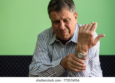 Senior Man Has Wrist Pain 